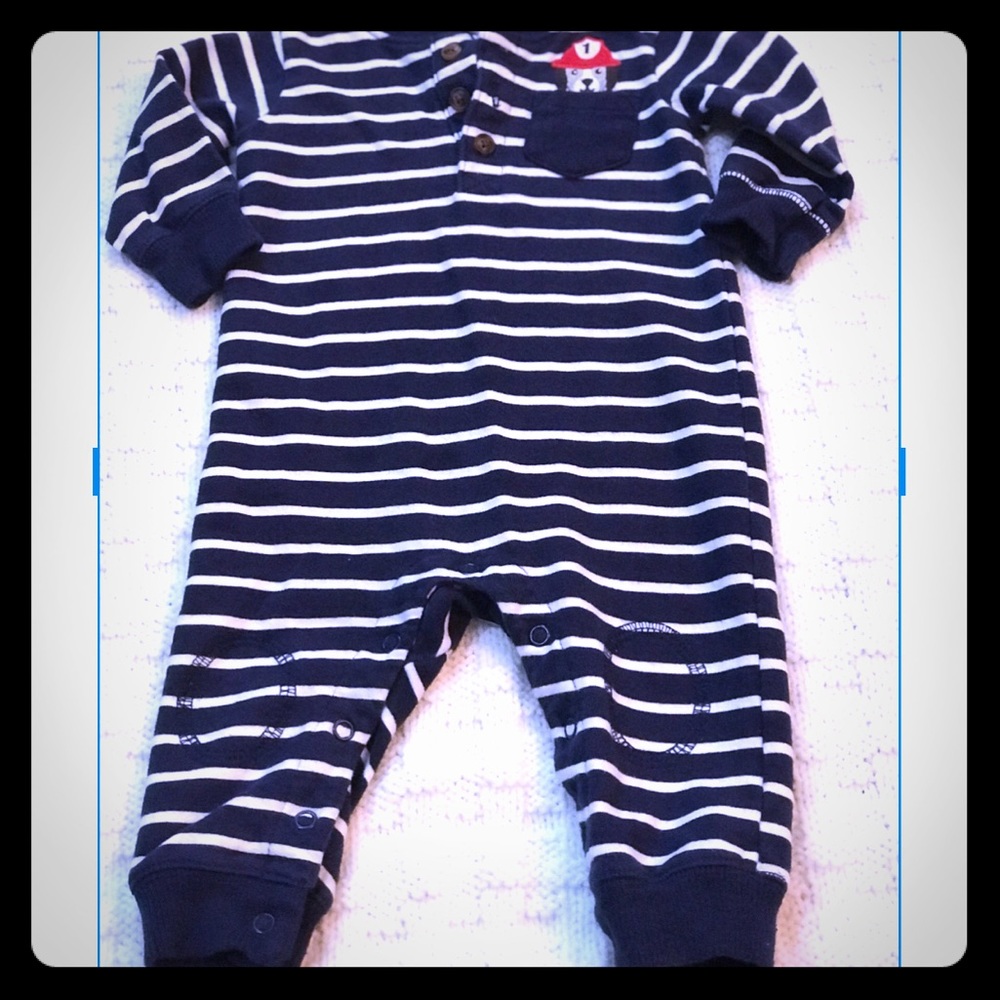 Carter's Stripped 🔥Fire Dog 🔥Jumpsuit 6 M